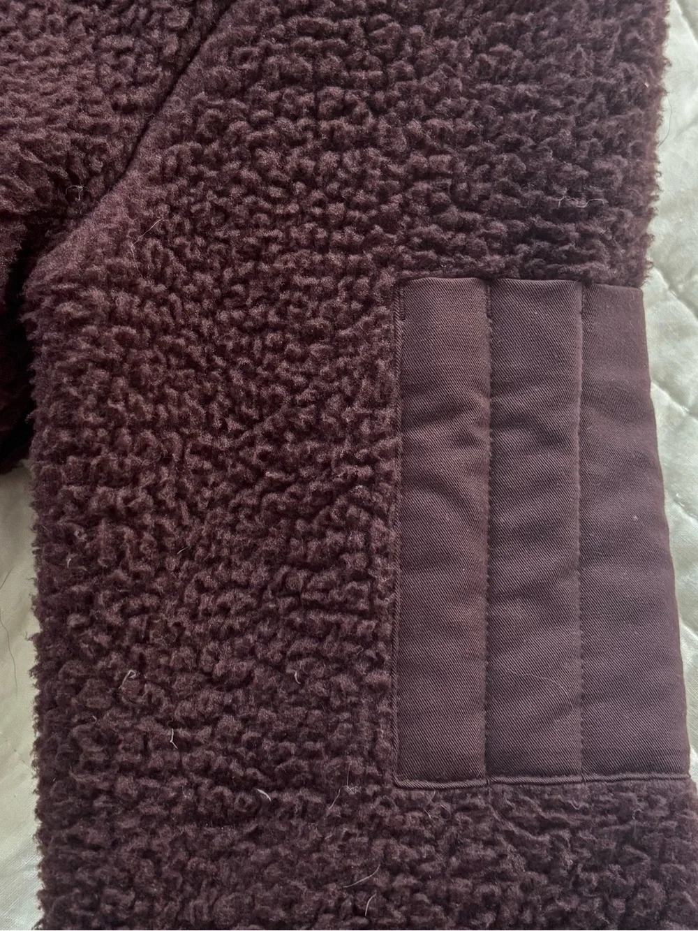 FIGS On-Shift High Pile Sherpa Jacket Espresso Brown Size Small